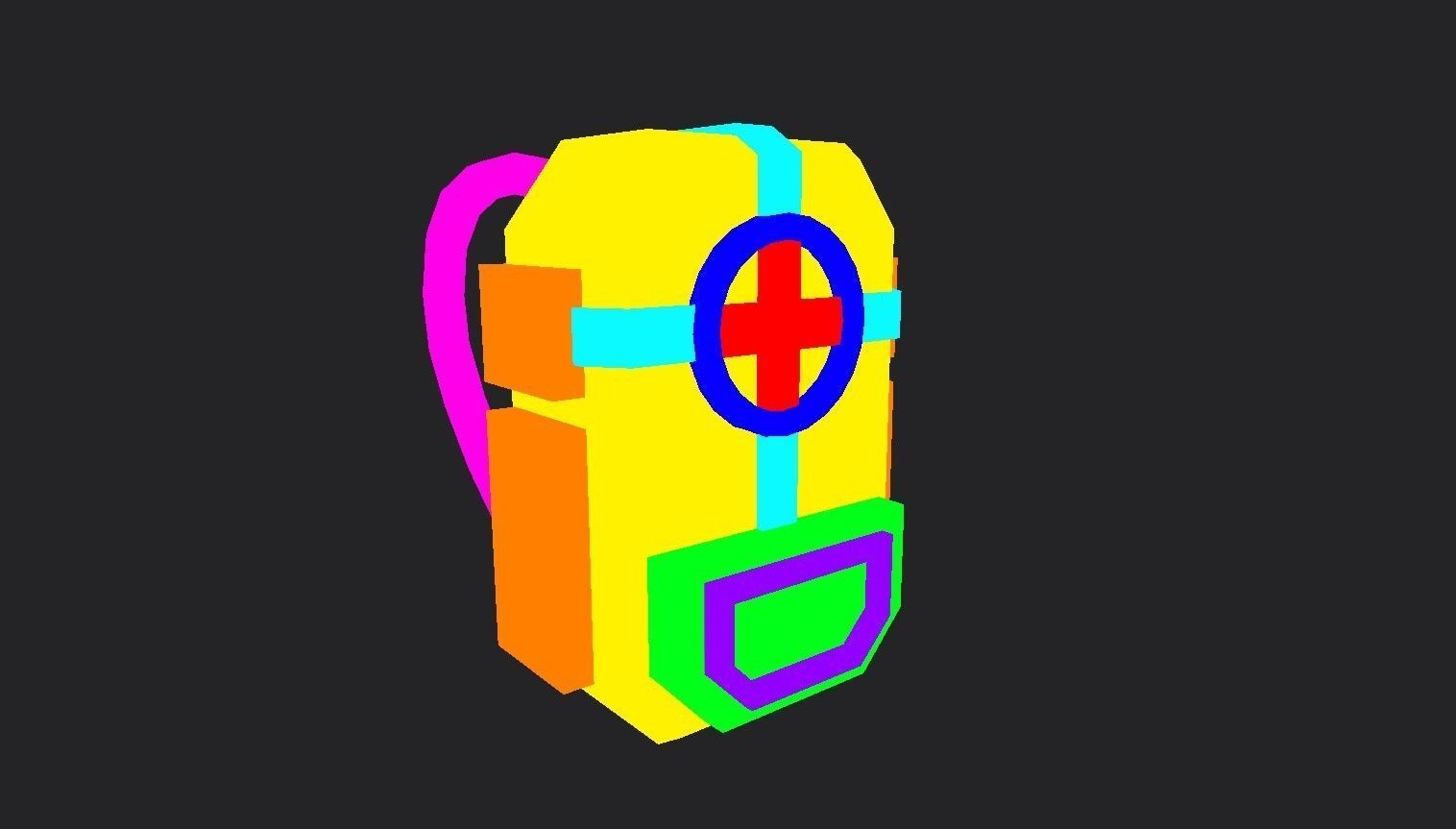 Sci-Fi Medic Kit Backpack - Character Design Low-poly 3D model_9