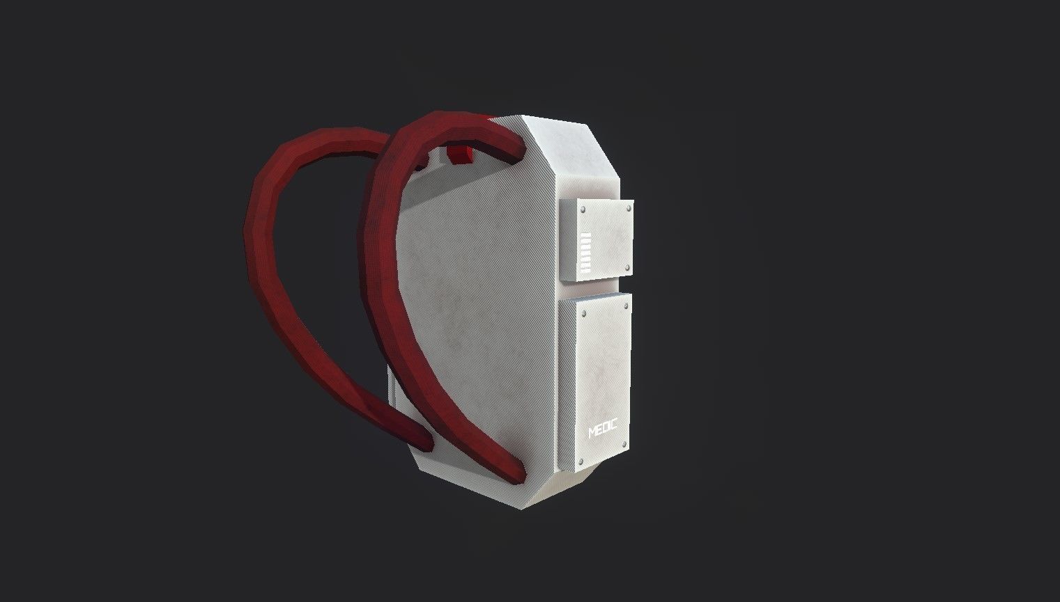 Sci-Fi Medic Kit Backpack - Character Design Low-poly 3D model_8
