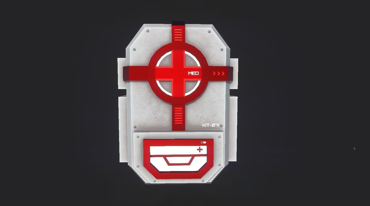 Sci-Fi Medic Kit Backpack - Character Design Low-poly 3D model_3