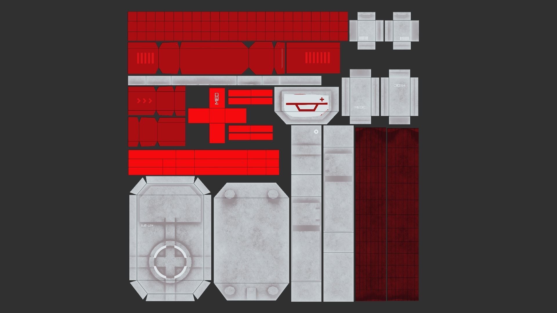 Sci-Fi Medic Kit Backpack - Character Design Low-poly 3D model_14