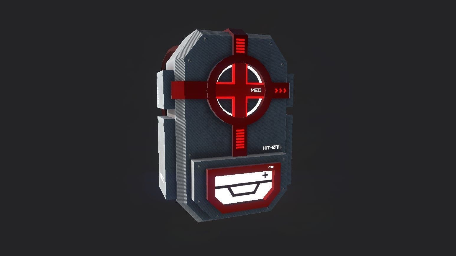 Sci-Fi Medic Kit Backpack - Character Design Low-poly 3D model_4