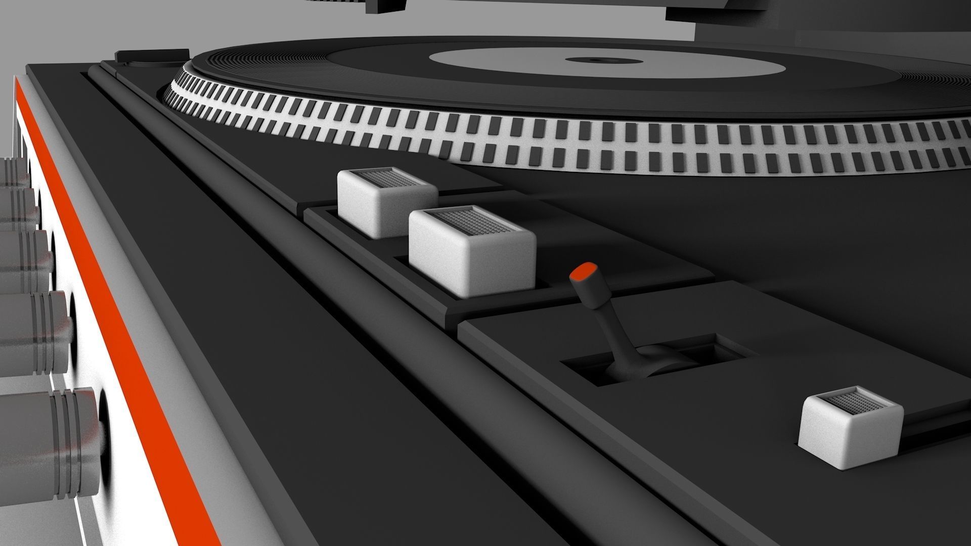 Classic Record Player 3D model_3