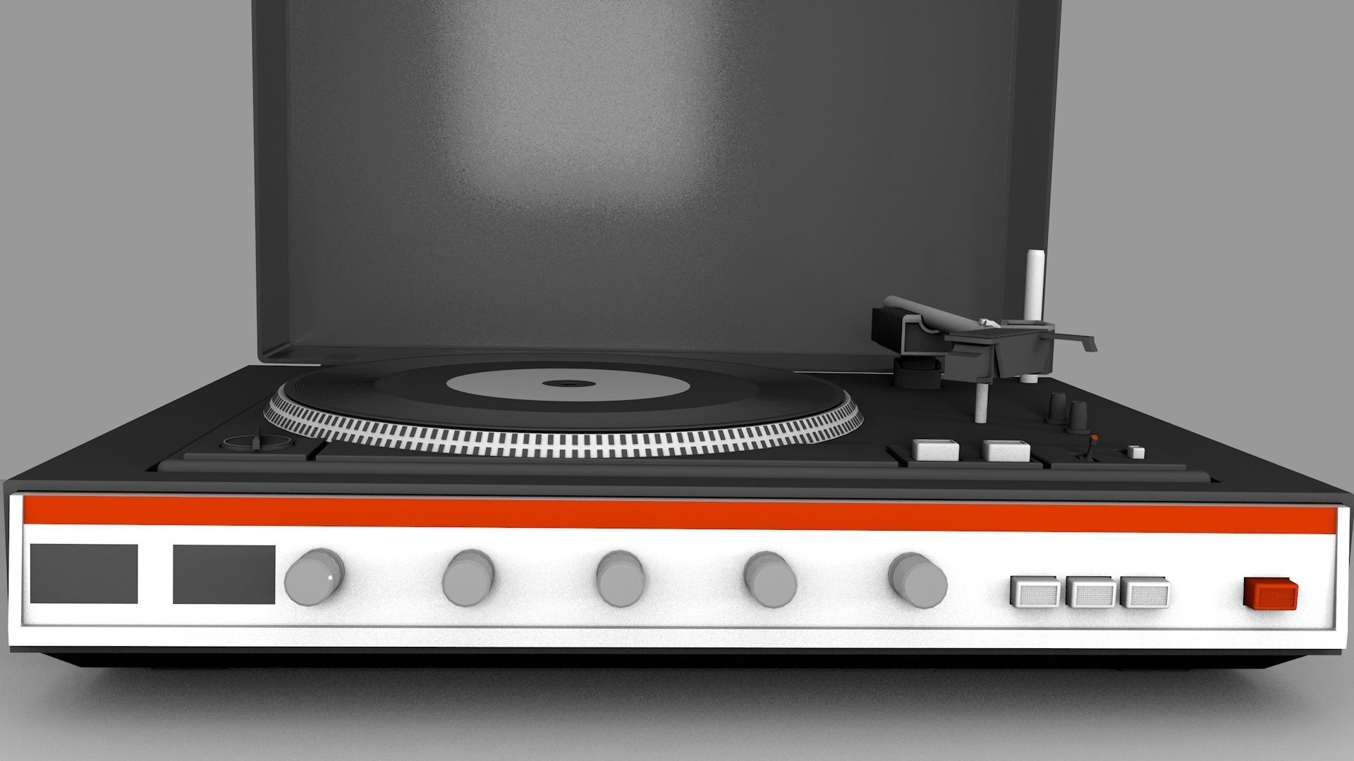 Classic Record Player 3D model_4