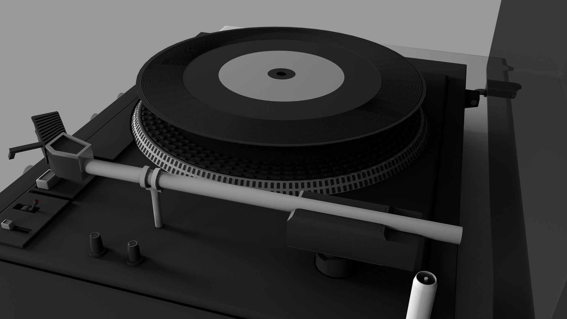 Classic Record Player 3D model_7