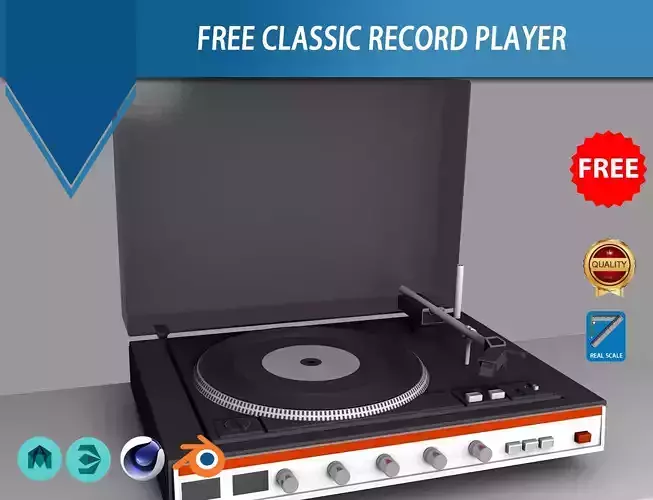 Classic Record Player 3D model