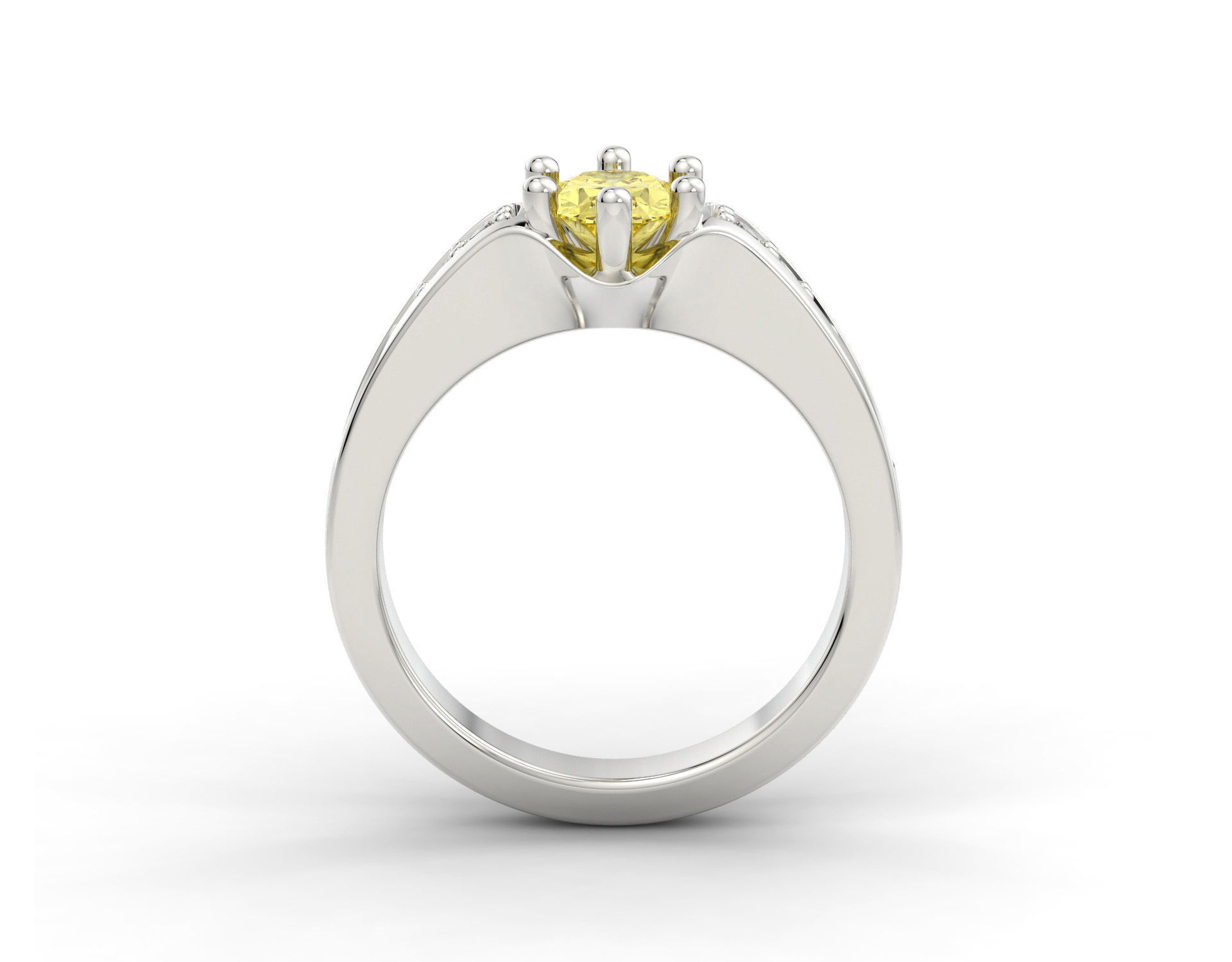 D-0631 sapphire and diamond engagement ring 3D print model_1