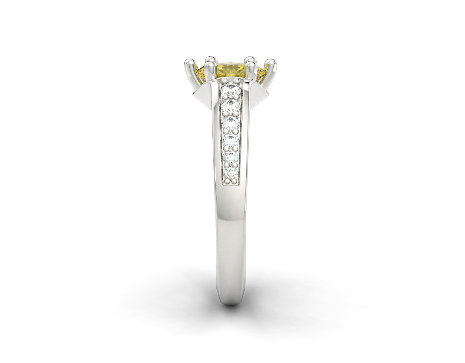 D-0631 sapphire and diamond engagement ring 3D print model_2