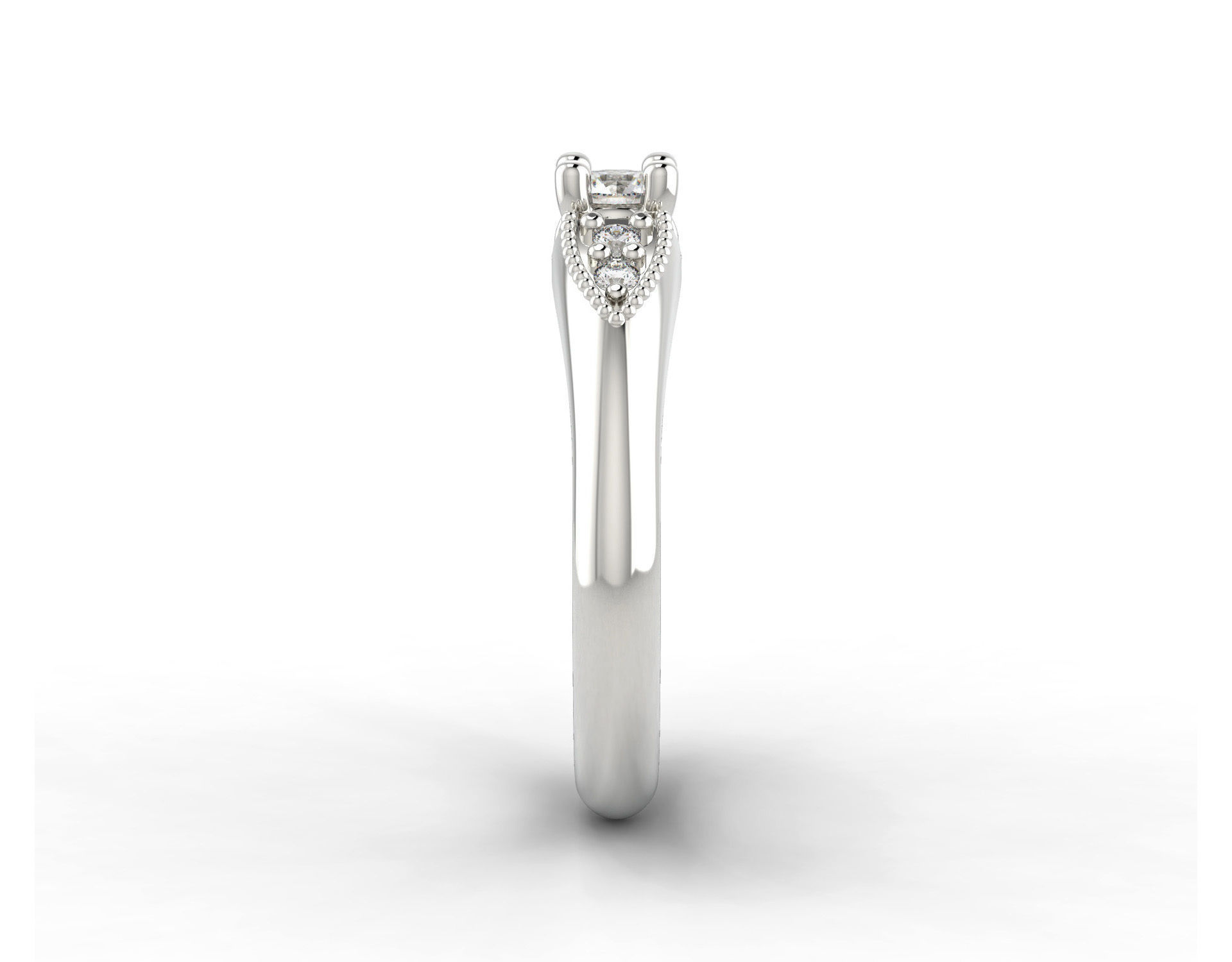 D-0644 diamond engagement ring gold 3D print model_2