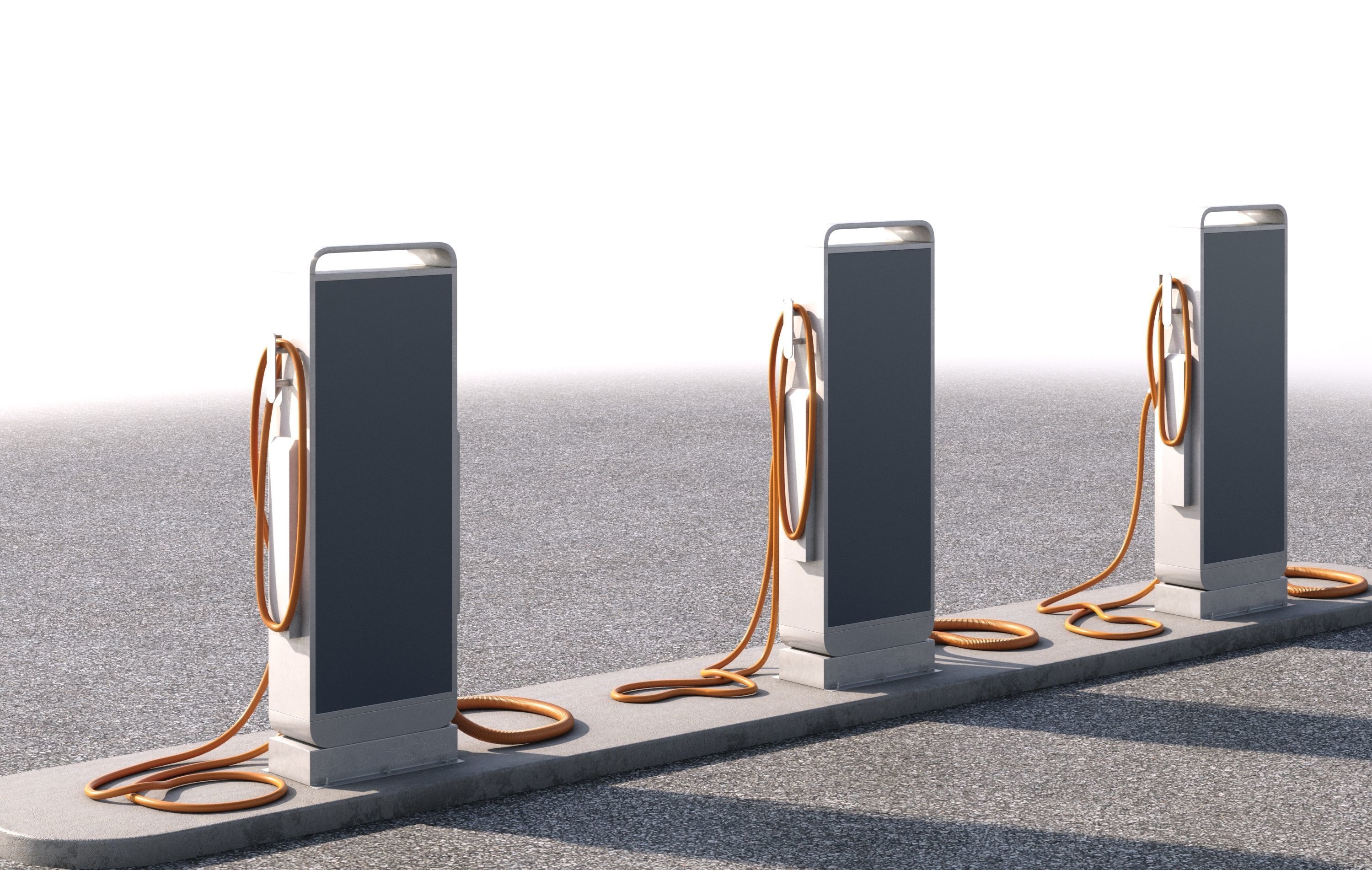 Solar battery charging parking 3D model_11