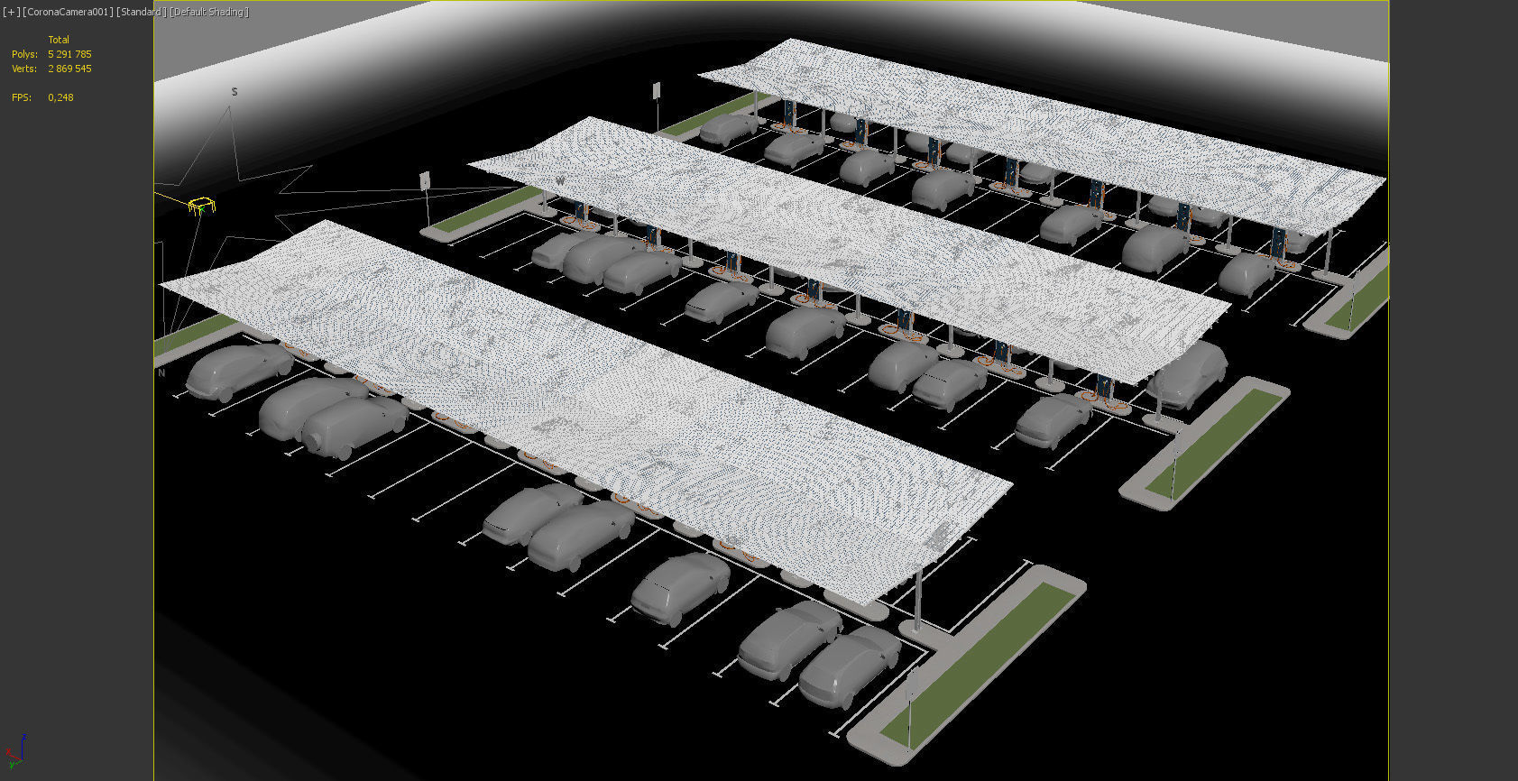 Solar battery charging parking 3D model_14