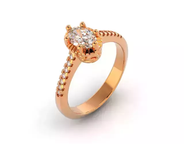 D-0872 rose gold engagement ring with diamonds