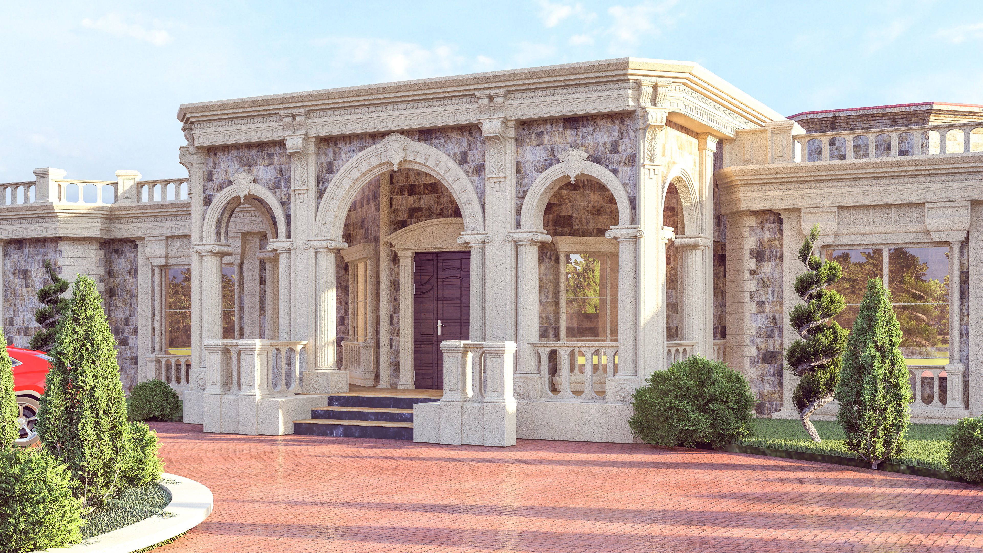 classic villa  3D model_1