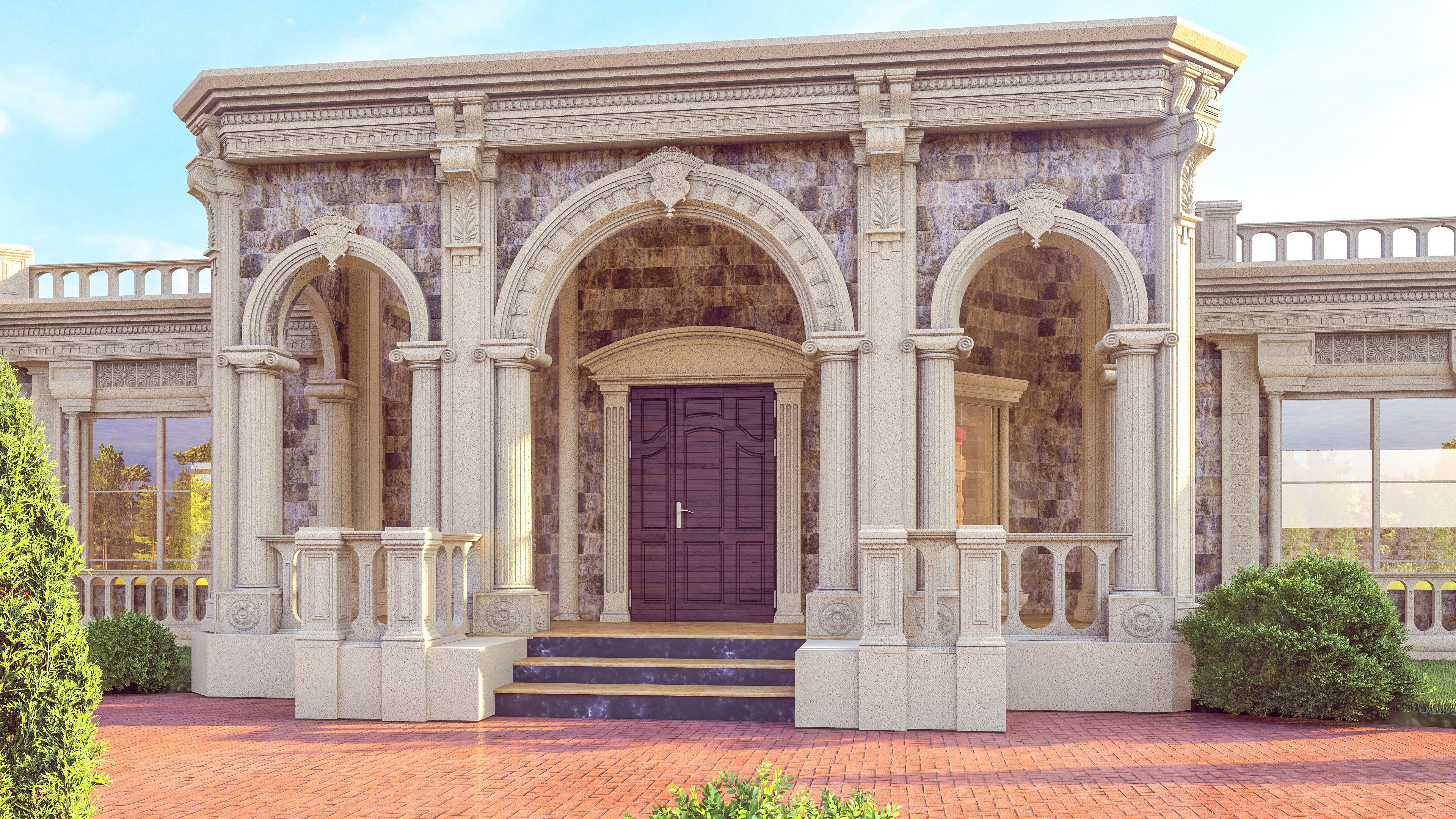 classic villa  3D model_2