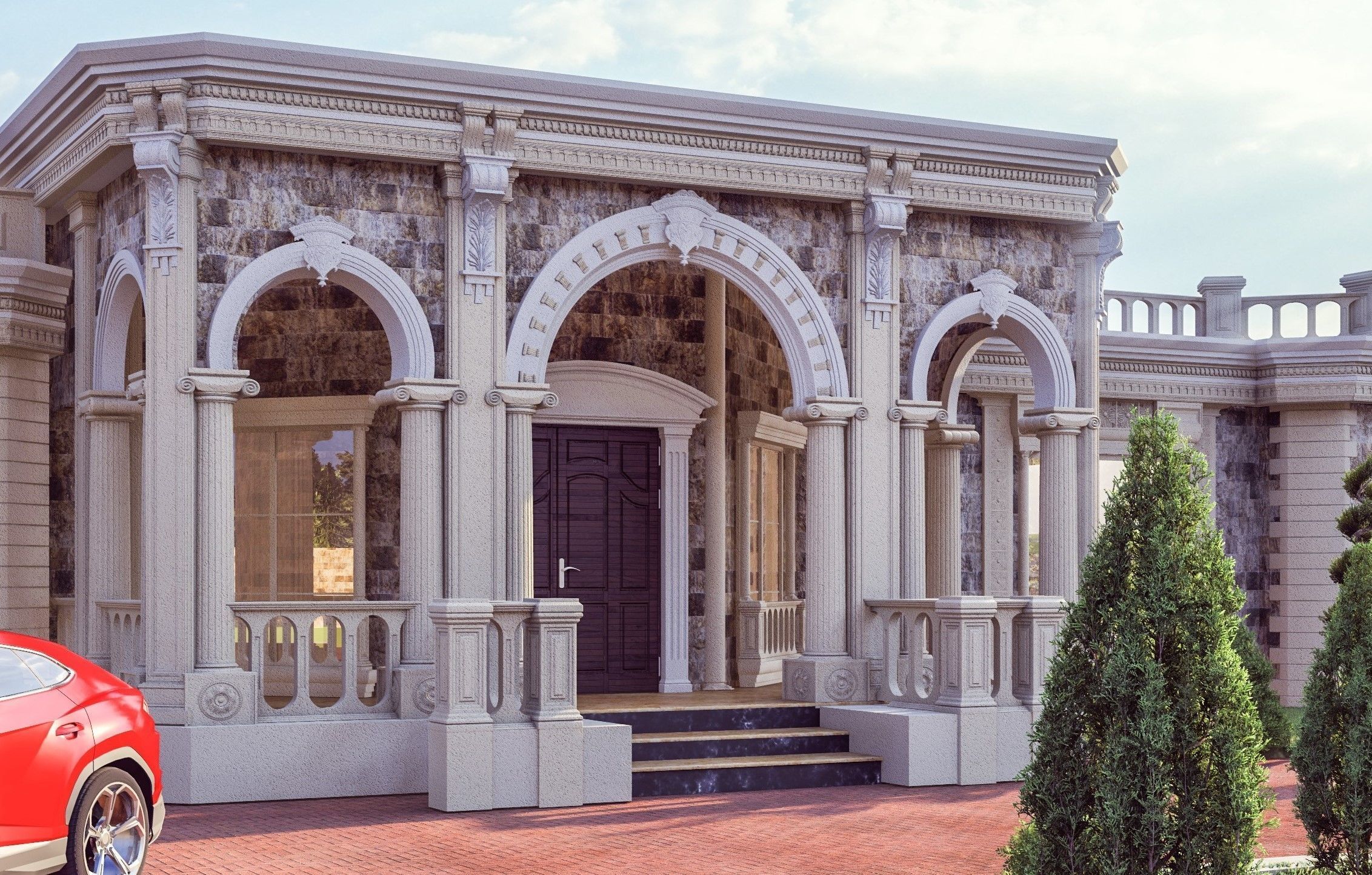 classic villa  3D model_3