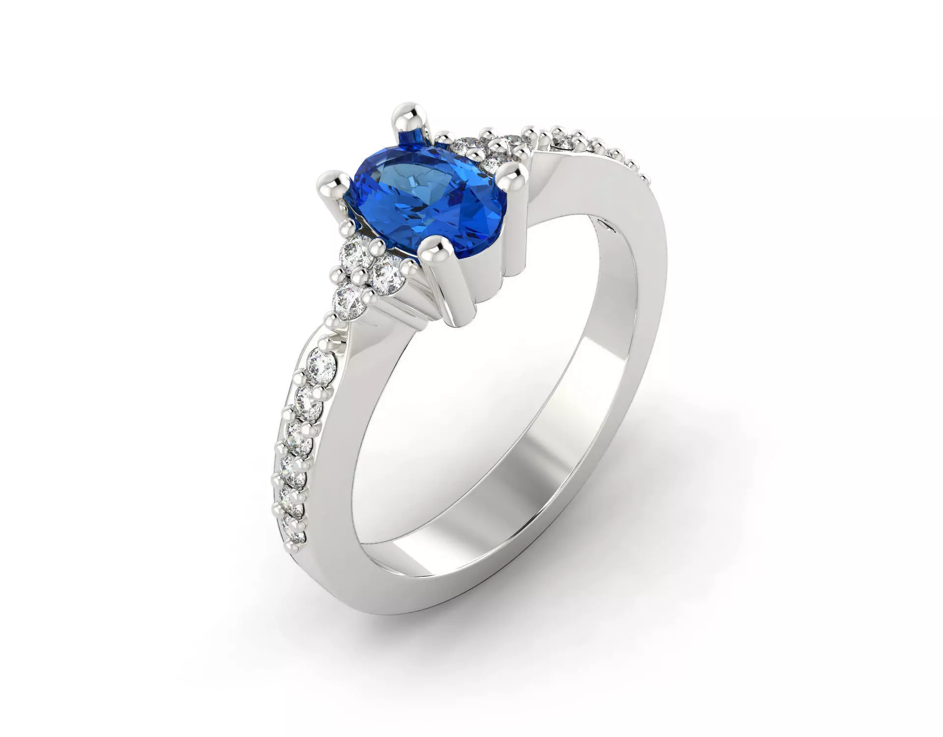 D-0888 oval sapphire and diamond engagement ring 3D print model_0