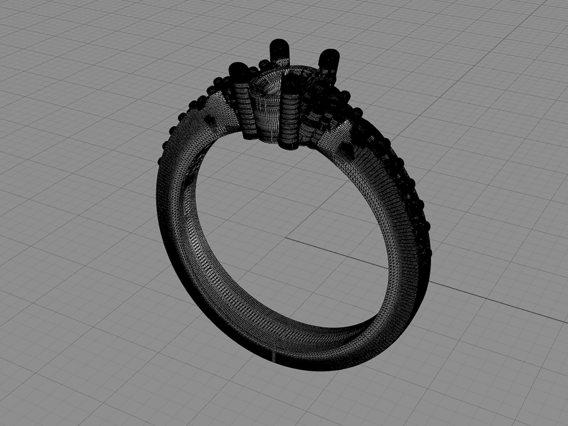 D-0888 oval sapphire and diamond engagement ring 3D print model_4