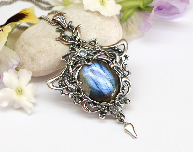 A bundle of fantasy pendants 3d models with stones for oxidizing 3D print model_8