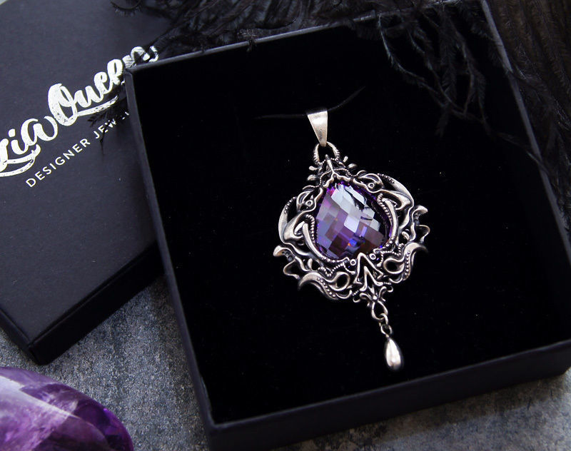 A bundle of fantasy pendants 3d models with stones for oxidizing 3D print model_2