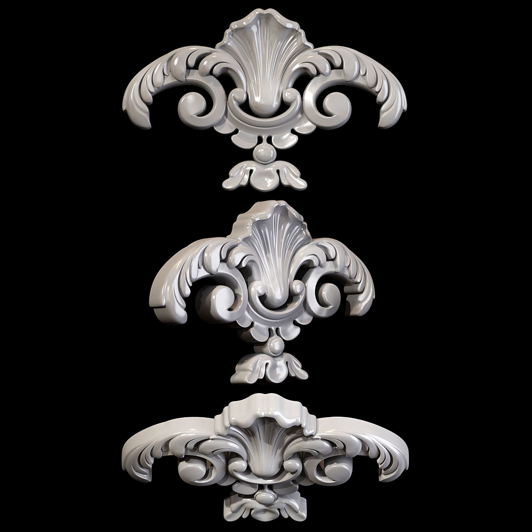 Classic carved 023 3D model_4