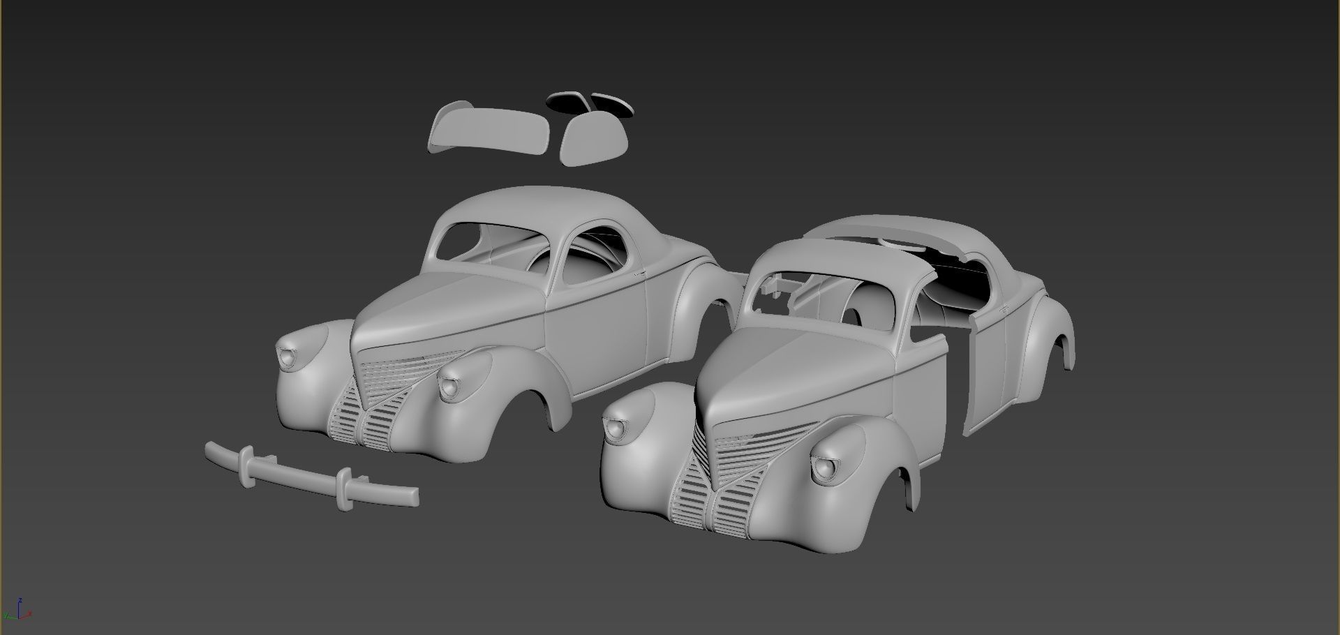 Willys Coupe 1939 Body For Print 3D print model_5