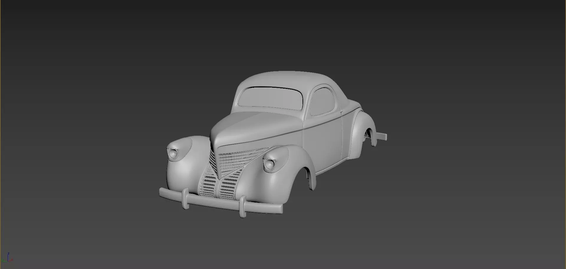Willys Coupe 1939 Body For Print 3D print model_0