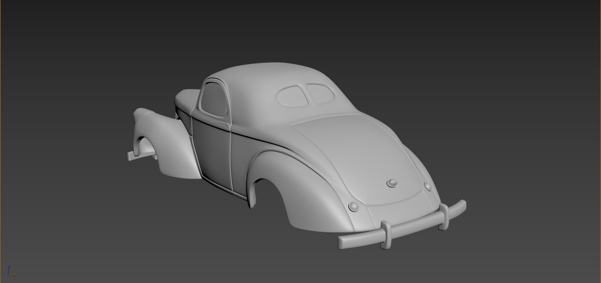 Willys Coupe 1939 Body For Print 3D print model_3