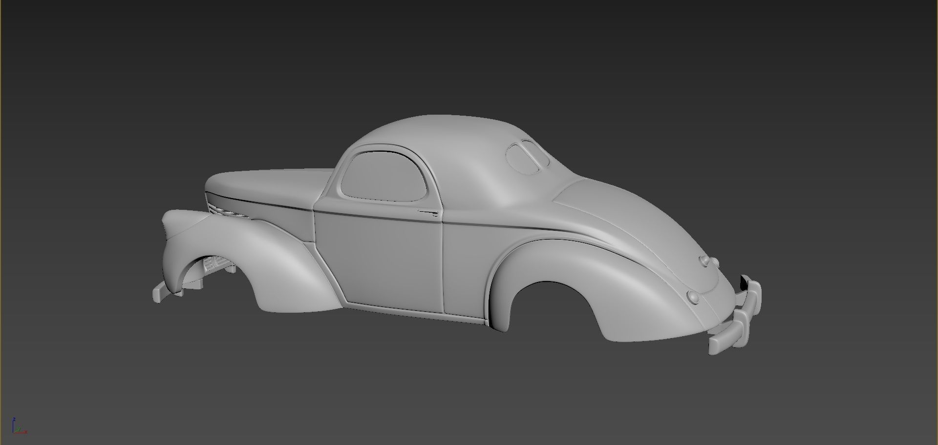 Willys Coupe 1939 Body For Print 3D print model_2