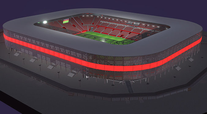 Medium-sized modern stadium - full interior 3D model