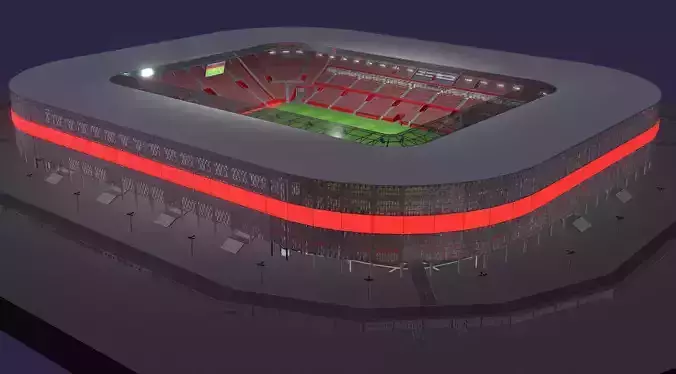 Medium-sized modern stadium - full interior 3D model