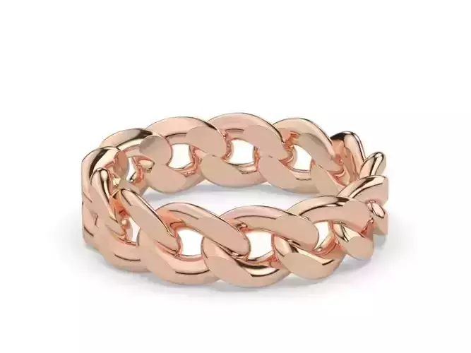 cuban chain ring Silver Gold  Print 3D print model