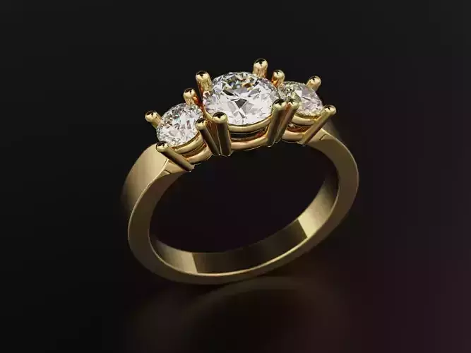 Engagement ring three stones classic