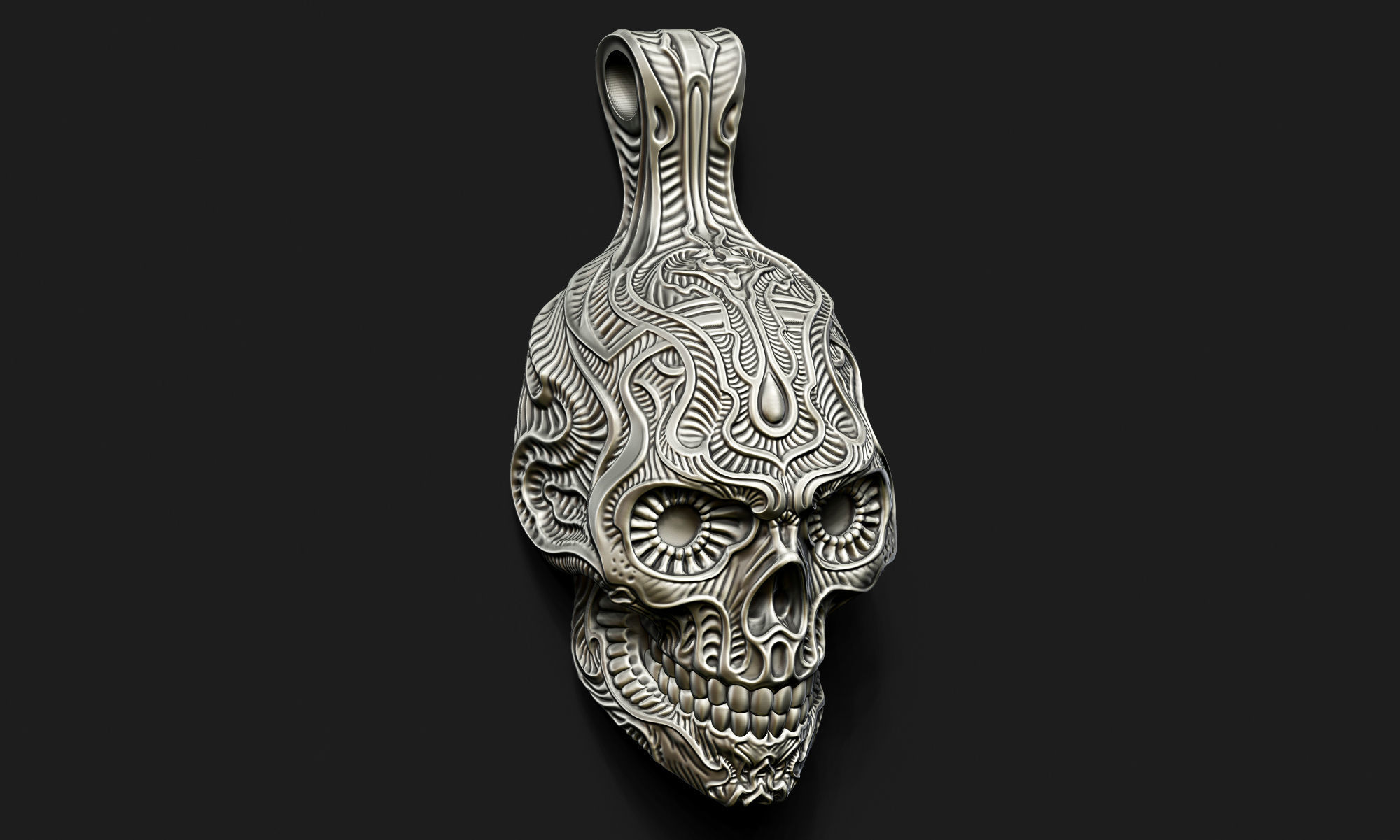Fancy Skull pendant 3D print model_5
