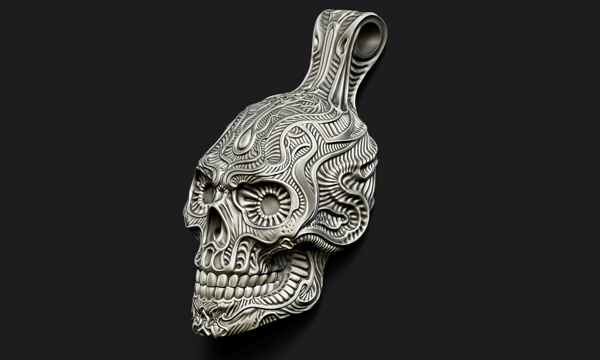 Fancy Skull pendant 3D print model_6