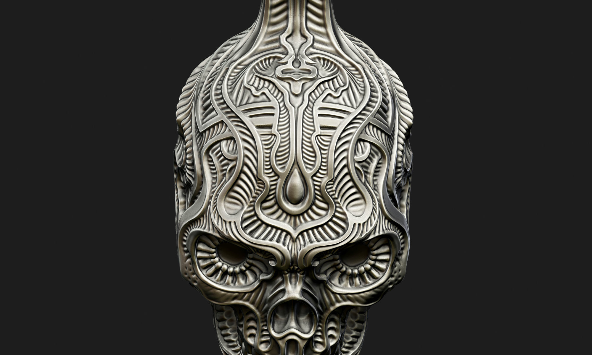 Fancy Skull pendant 3D print model_4