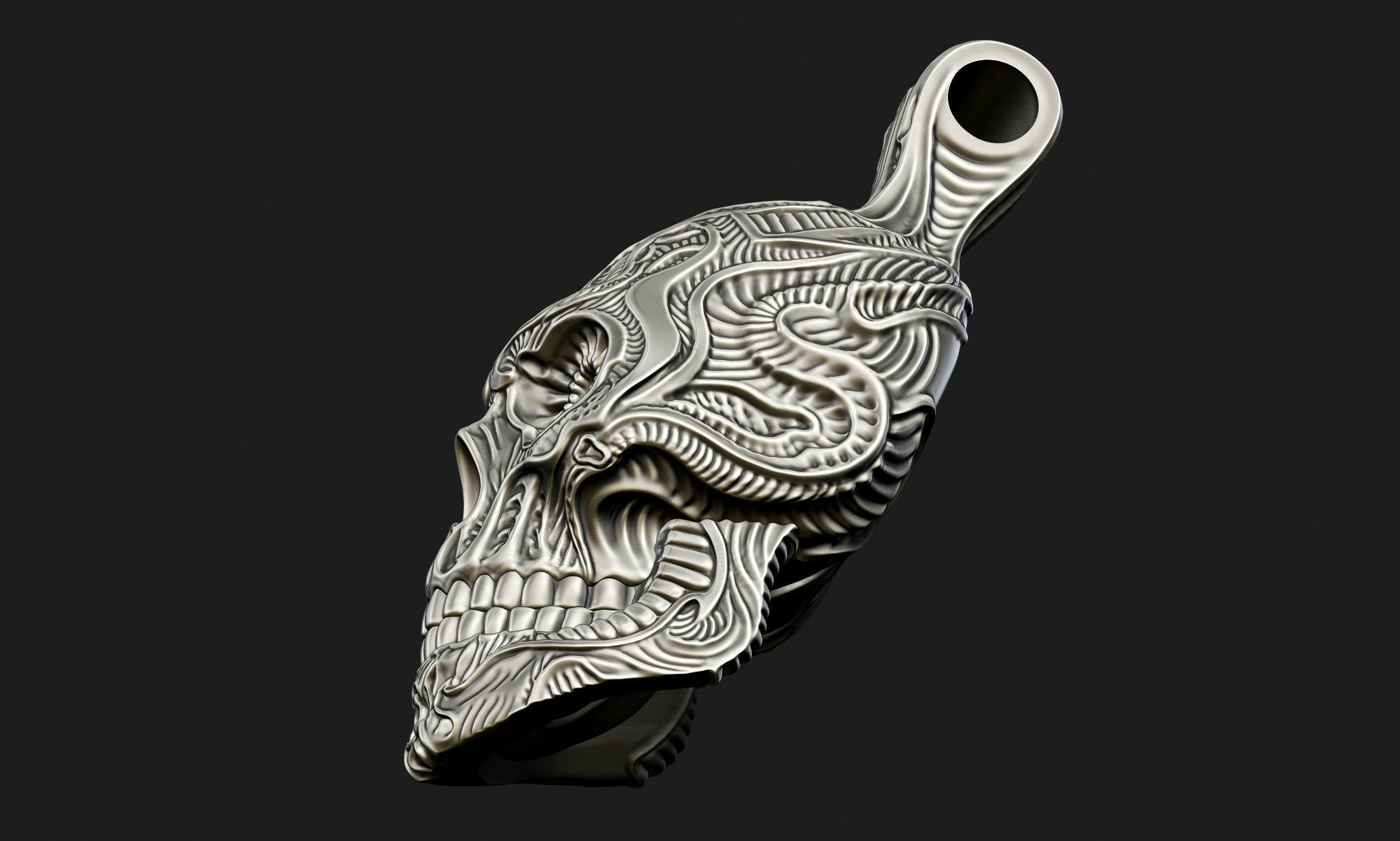 Fancy Skull pendant 3D print model_8