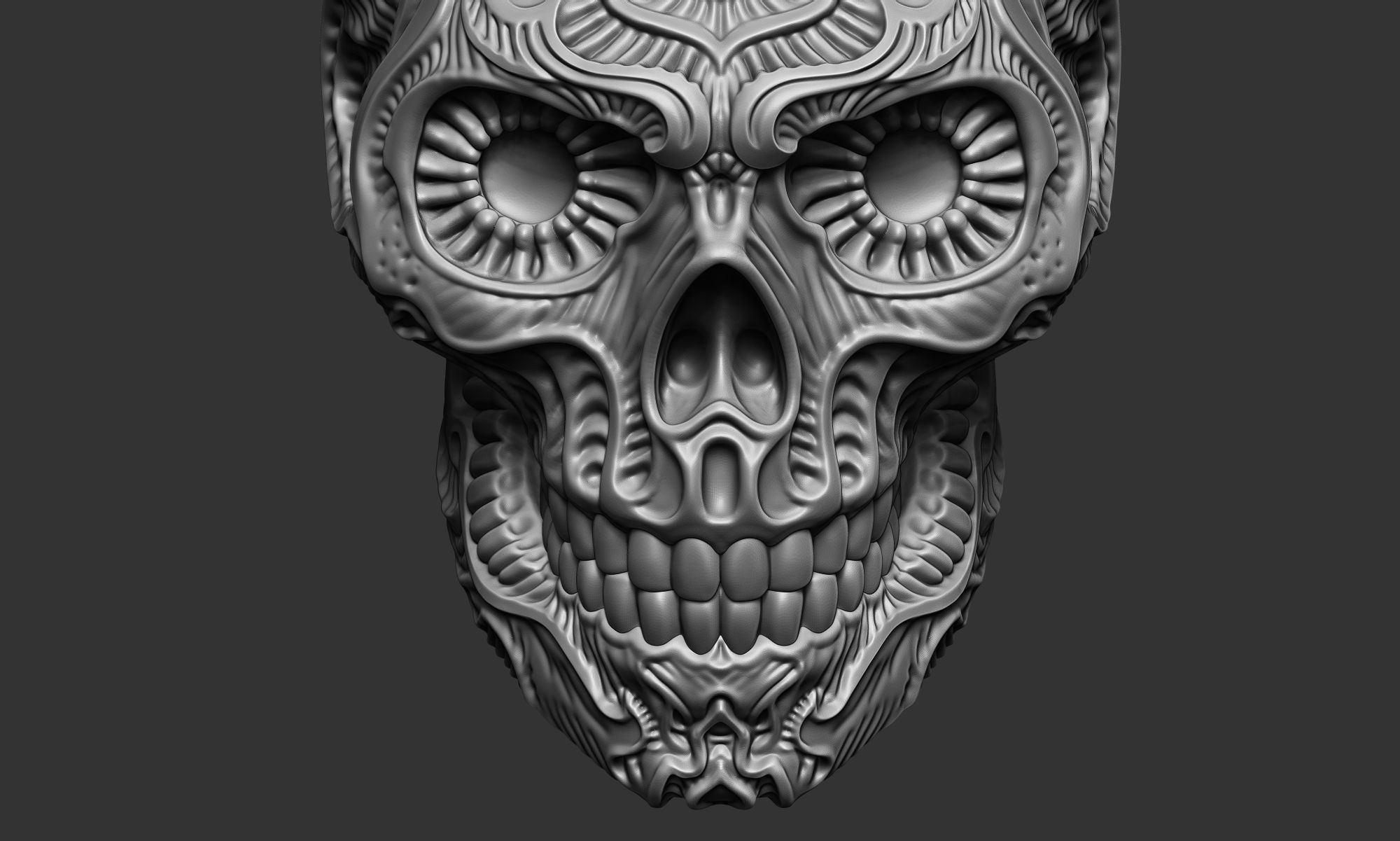 Fancy Skull pendant 3D print model_3