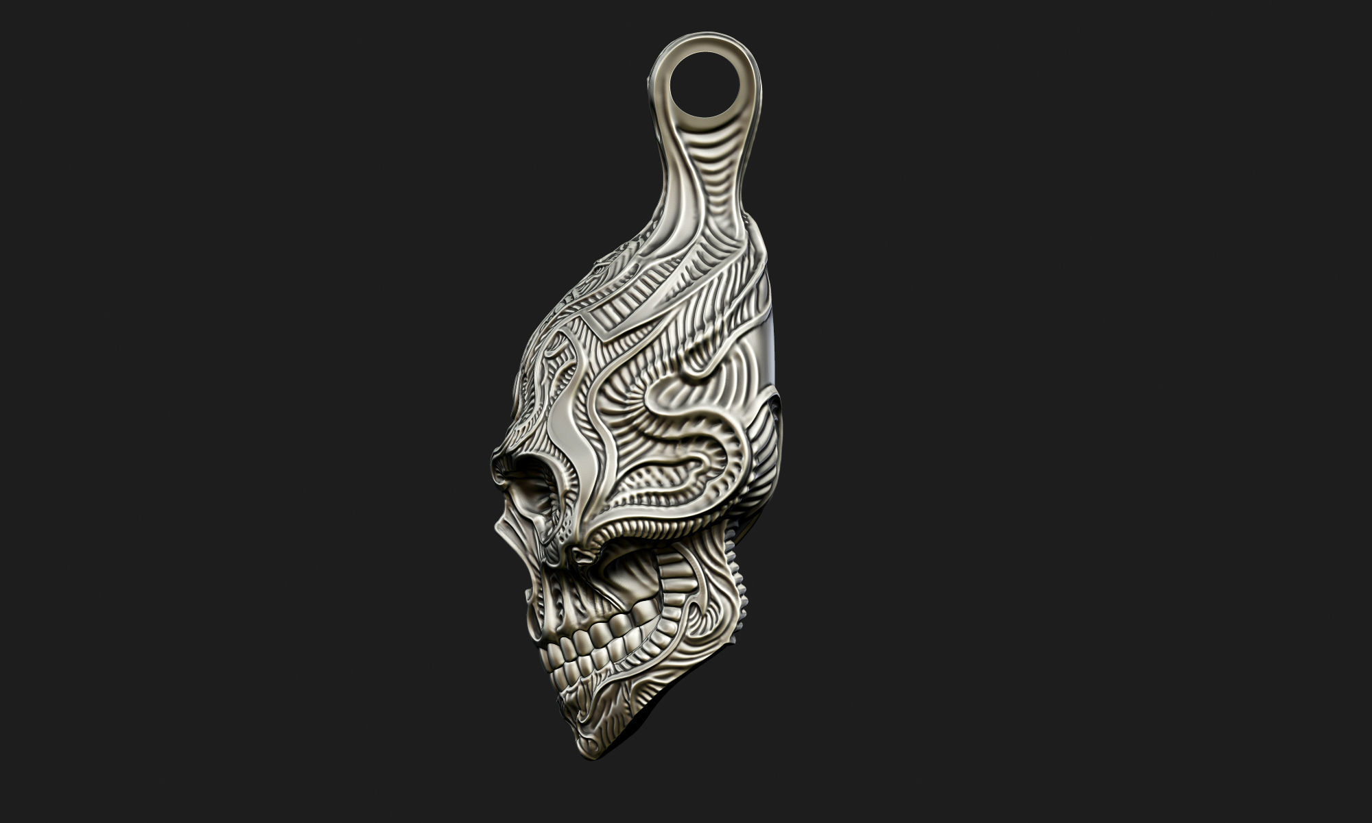 Fancy Skull pendant 3D print model_7