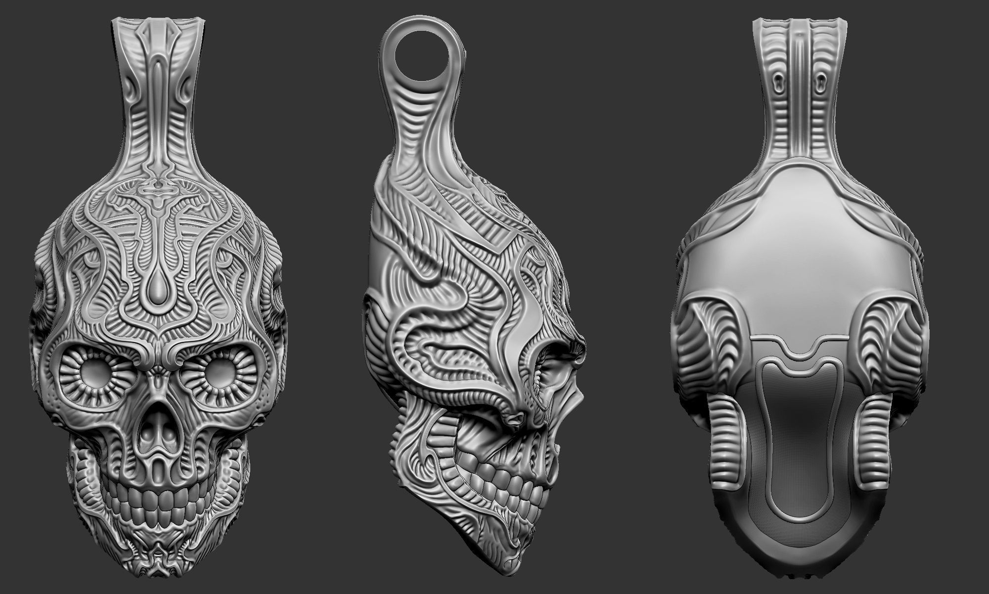 Fancy Skull pendant 3D print model_1