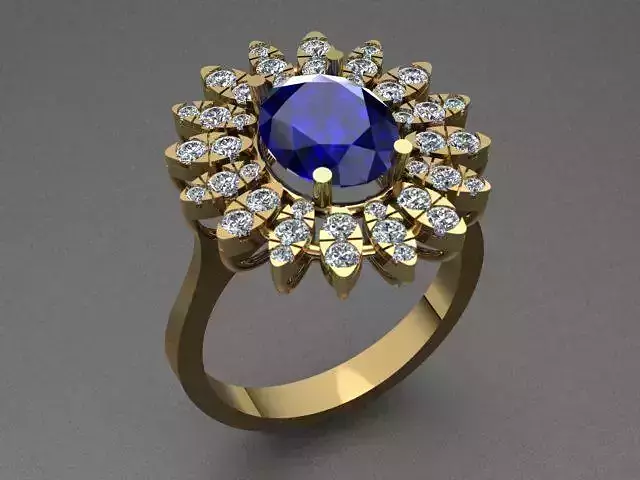 Luxury Sapphire Diamond Ring 