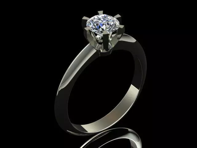 Tiffany Style Diamond Ring 3D print model