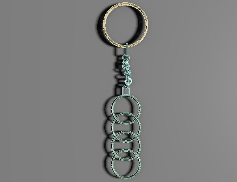 Key fob for Audi brand Low-poly 3D model_7