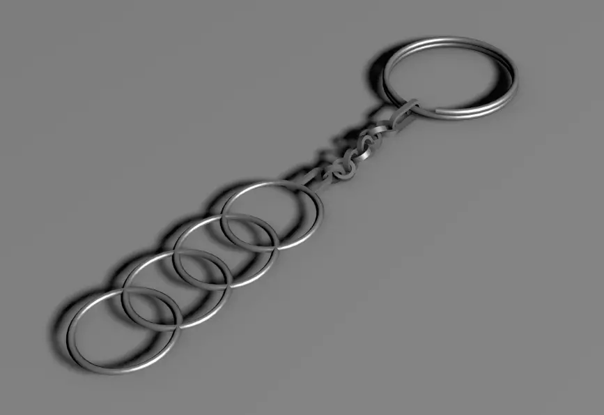 Key fob for Audi brand Low-poly 3D model_0