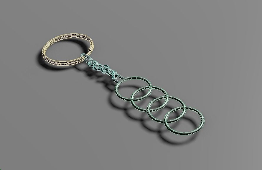 Key fob for Audi brand Low-poly 3D model_4