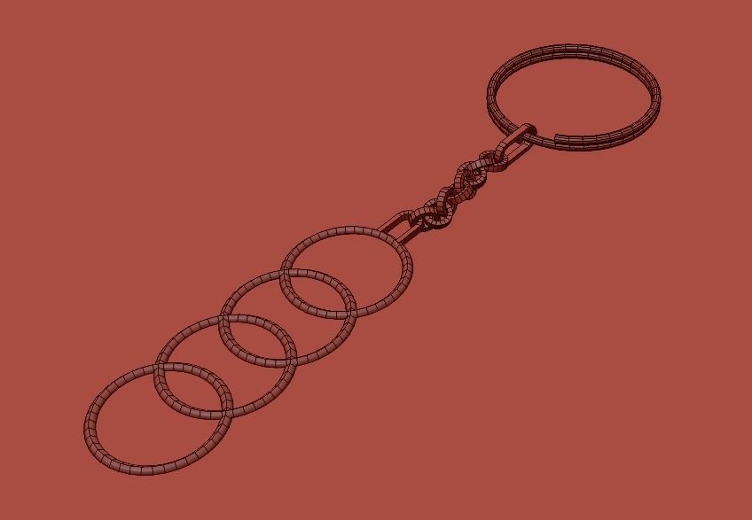 Key fob for Audi brand Low-poly 3D model_2