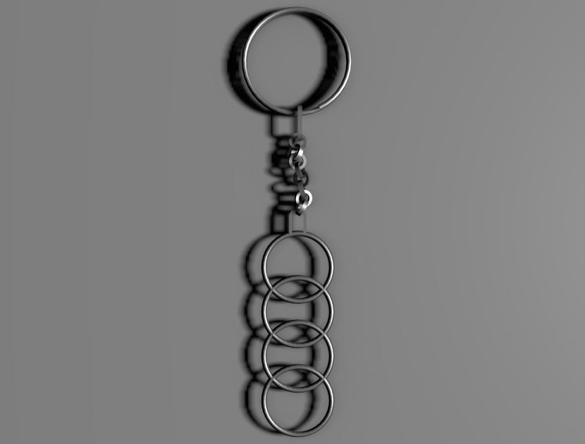 Key fob for Audi brand Low-poly 3D model_6