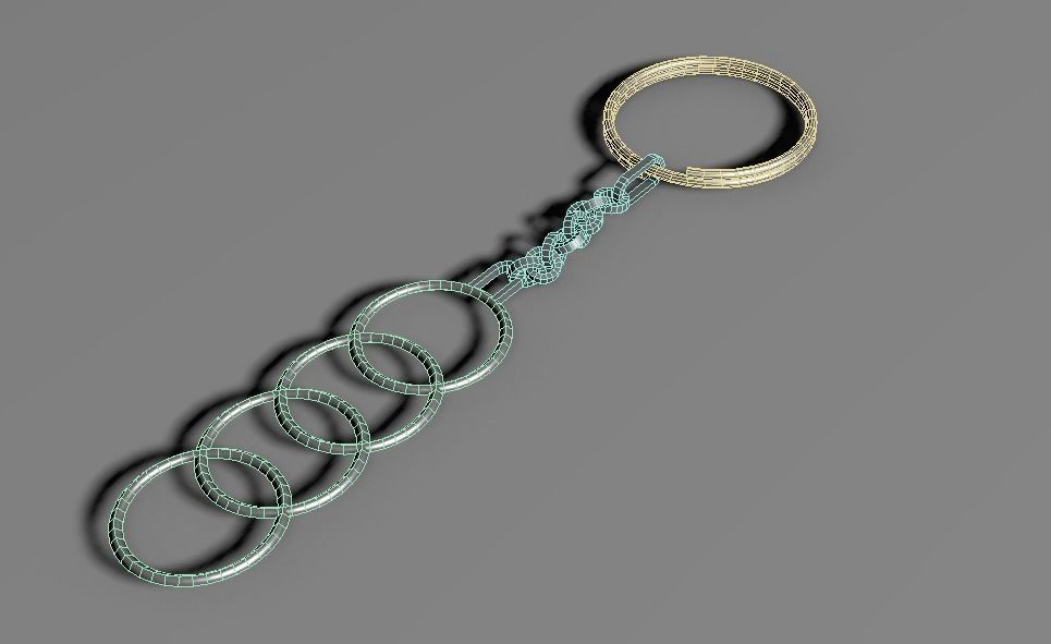 Key fob for Audi brand Low-poly 3D model_1