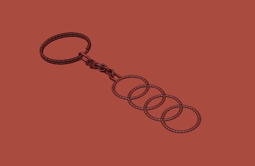 Key fob for Audi brand Low-poly 3D model_5