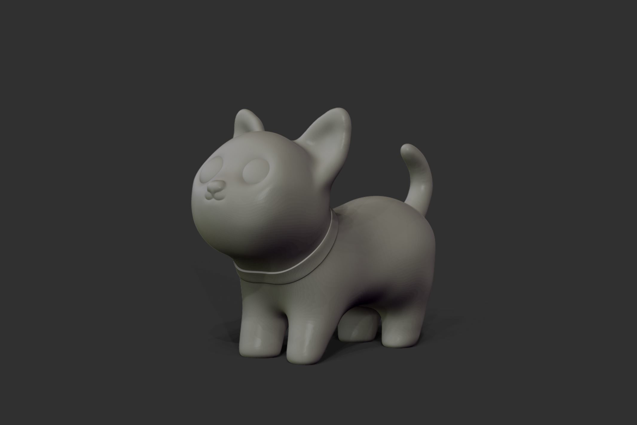 White cute cat - 3d printable 3d model - STL 3D print model_5
