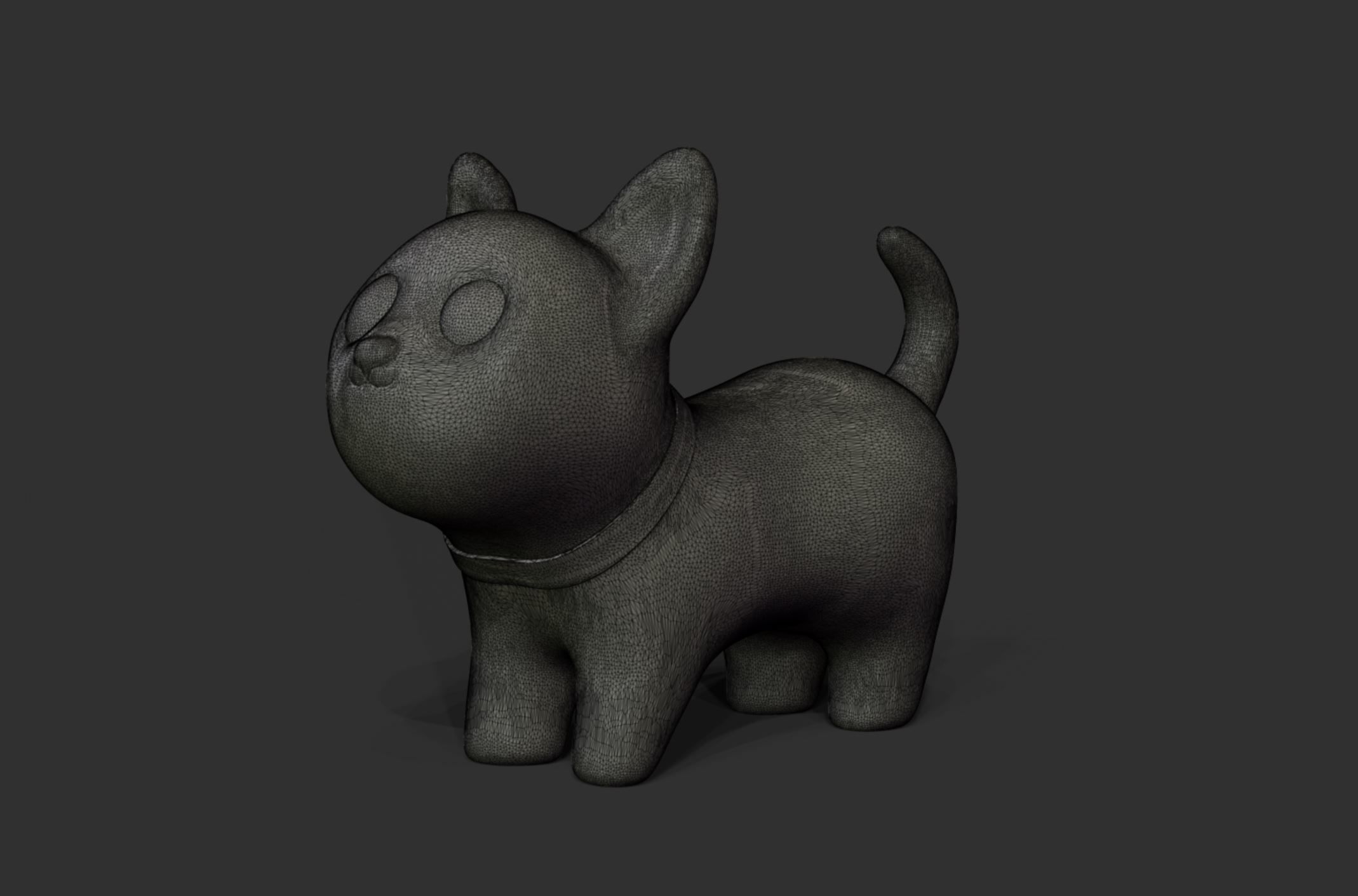 White cute cat - 3d printable 3d model - STL 3D print model_6