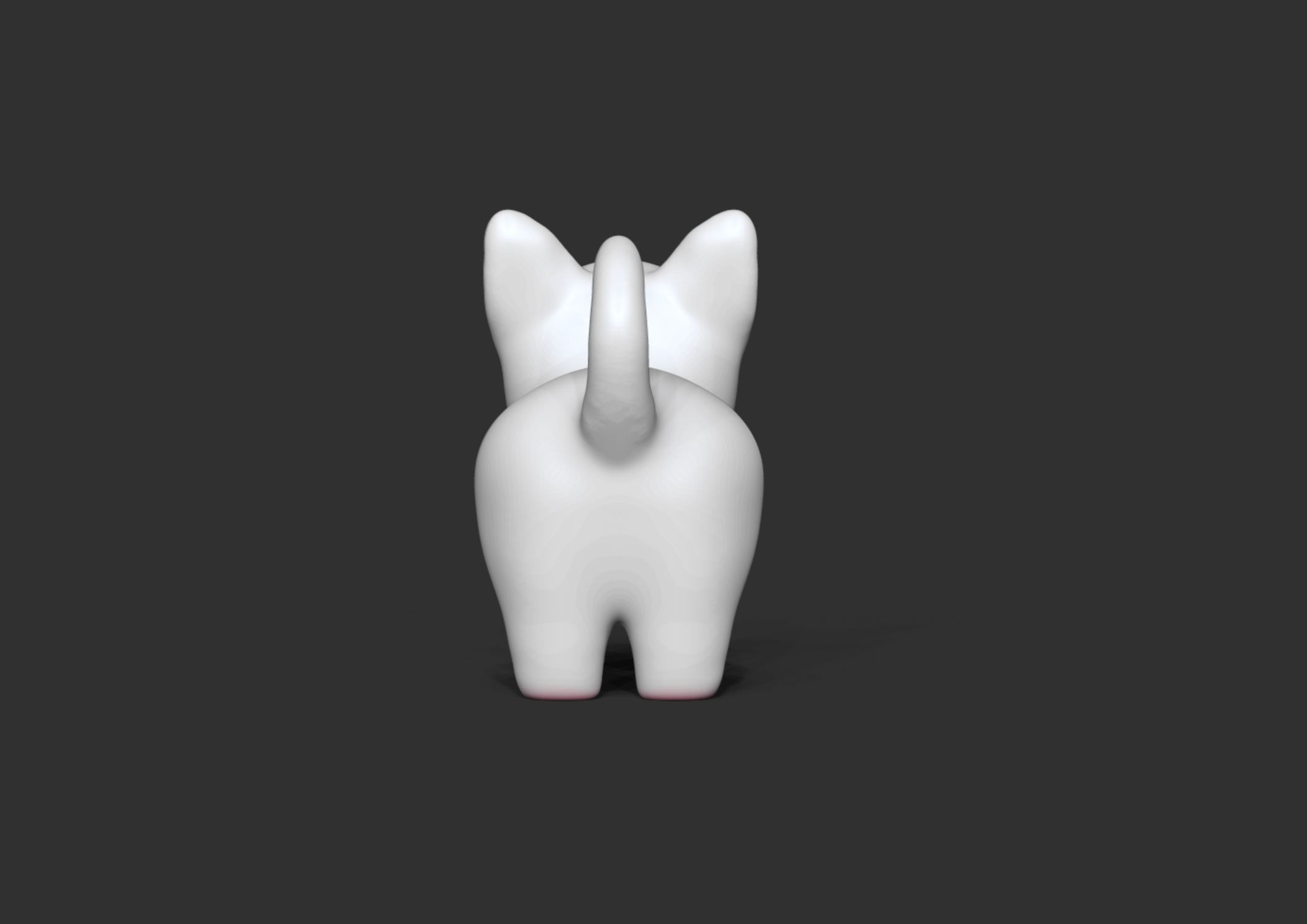 White cute cat - 3d printable 3d model - STL 3D print model_4